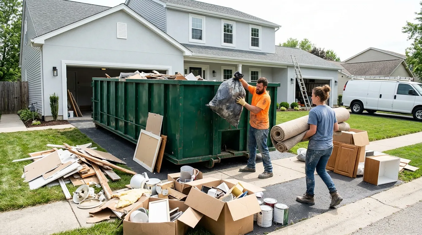 Removing junk after home renovation